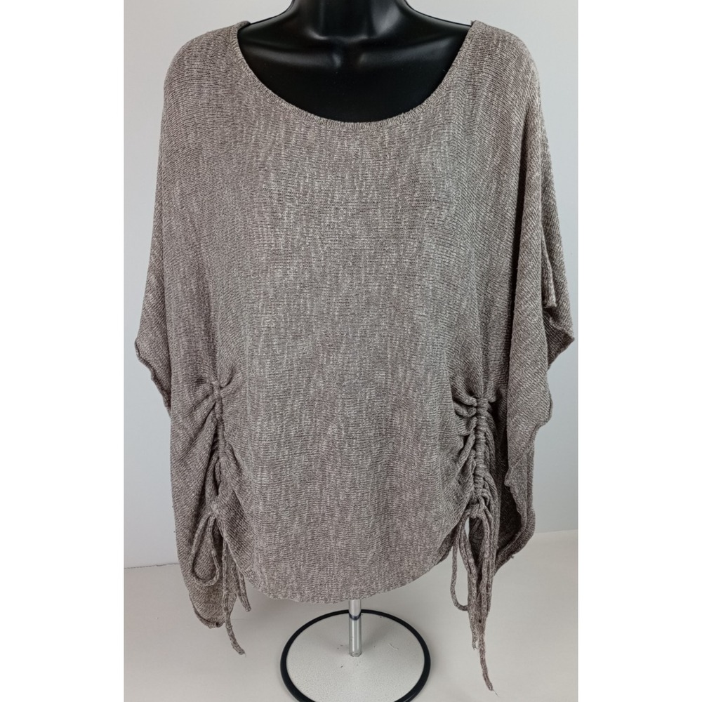 Monamie Women's M Heather Gray Shawl Wide Arm 34x24 Sweater